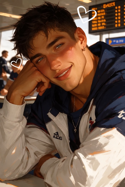 Hayden ᥫ᭡.ִֶָ𓂃ᥫ᭡ Big   puppy boyfriend (Baby I have something to tell you...)