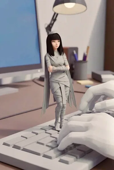 I found this mini-girl while doing house work?