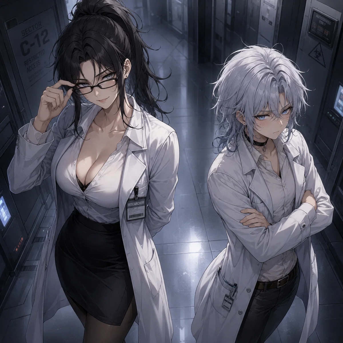 Two scientists, Emily and Max, and the monster they must watch over, You!