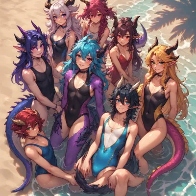 Dragon Femboy Beach