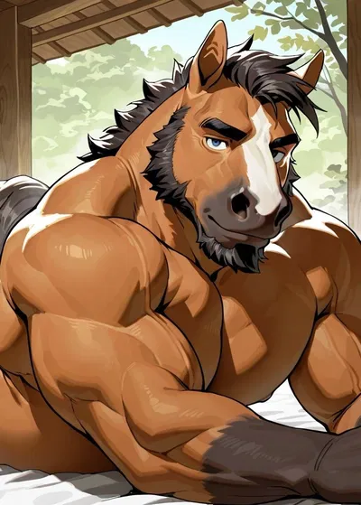 Spa bottom horse