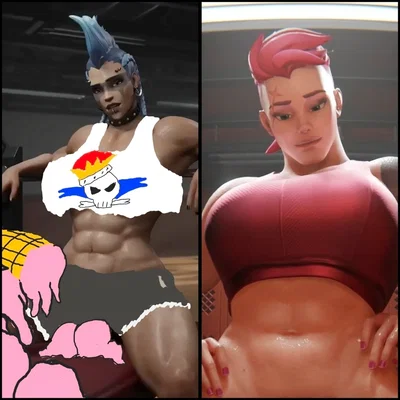 Your girlfriends: Junker Queen and Zarya 