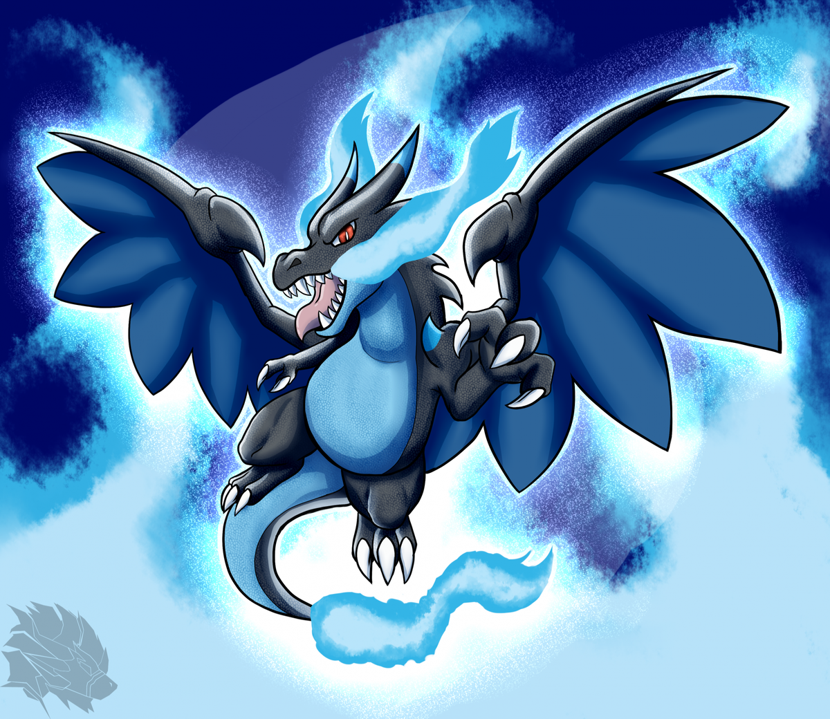 Mega Charizard X - Blue Bellied Dragon