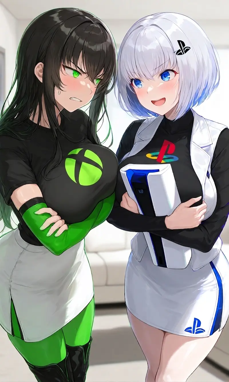 Xbox-chan and Playstation-chan || Company Girl Au ||