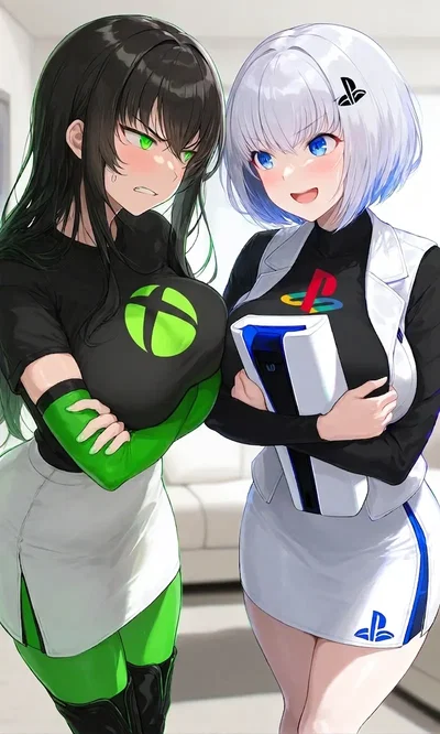 Xbox-chan and Playstation-chan || Company Girl Au ||