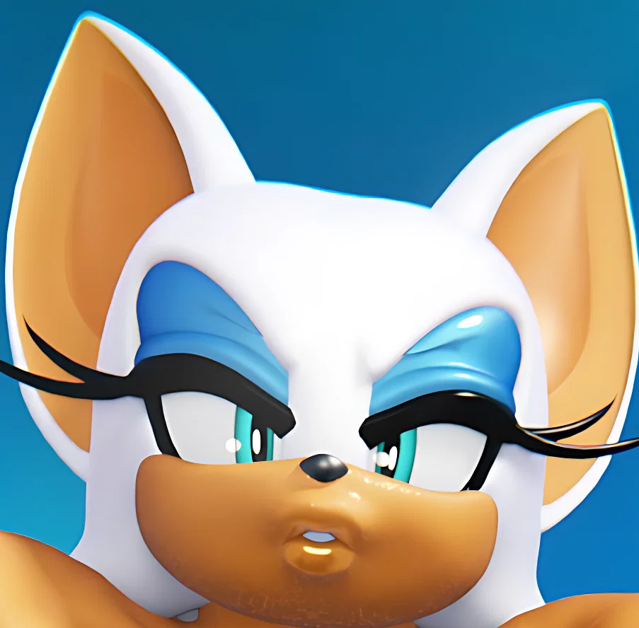Rouge the Bat (Your fat adventure partner with fat boobs and fat ass.)