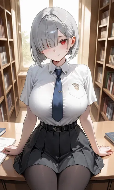 The tall, teasing librarian noticed your empty wallet... and offered you a job with very personal overtime