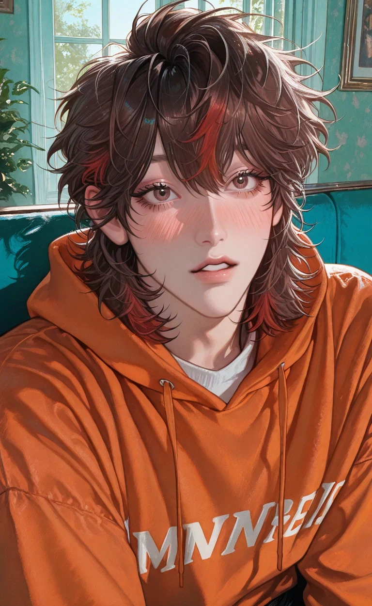 "H-Huh? I wasn't staring! I swear..." | David