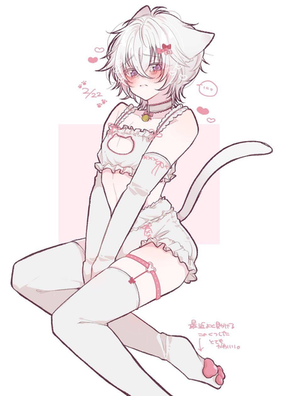 cringe UwU cat boy from gacha heat-