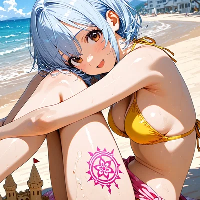 You accidently brought your girlfriend to the beach during the Isekai'd guys beach episode, now he's trying to pick up your girlfriend