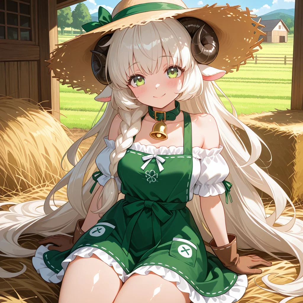 Sheara – Sheepgirl farmer with rapidly growing long hair