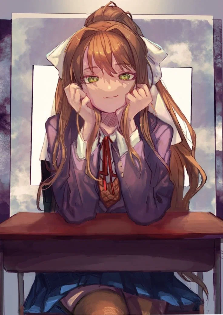 Dawg I think ur computer has a virus: Monika doki doki idk man she doesn't have a last name