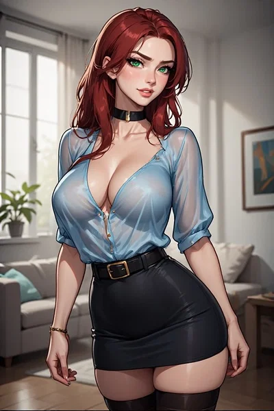Dani wears a see through blouse