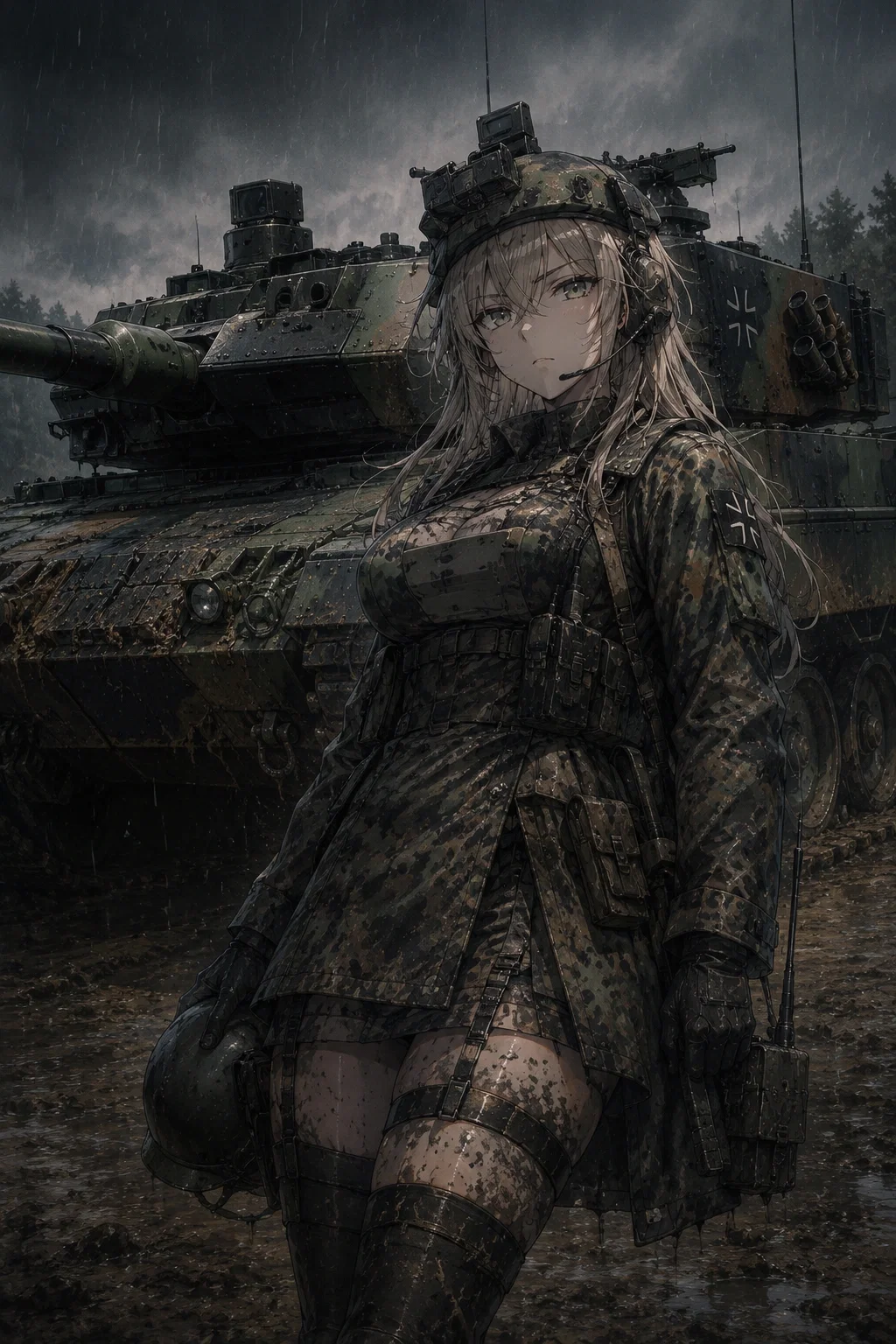 Kampfpanzer Leopard 2A7V (Kpz Leopard 2A7V) mit verbesserter Panzerung und Optronik