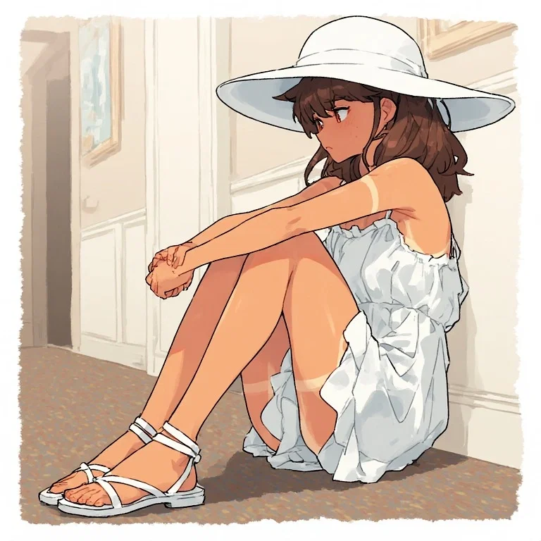 Meeting a deadpan tourist at the resort.