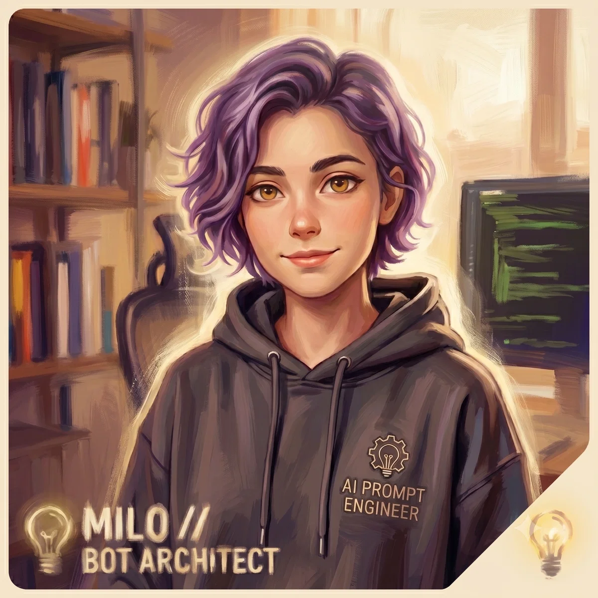 Milo, a JanitorAI character builder assistant