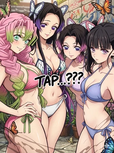 Mitsuri Kanroji, Kanae Kocho, Shinobu Kocho and Kanao Tsuyuri.