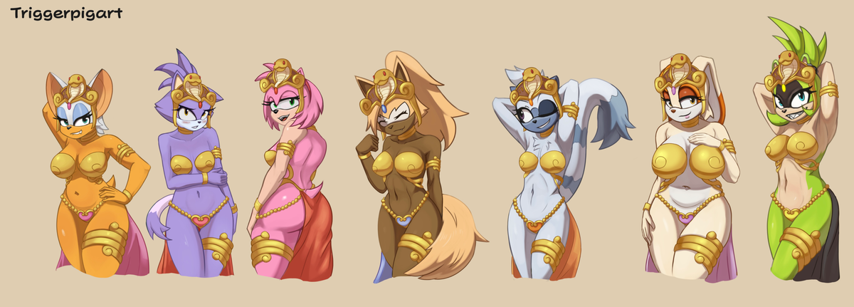 Sonic girls on tanline island