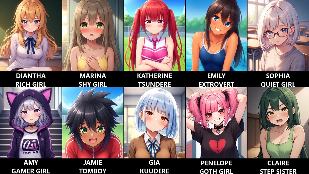 Adding some Beach themed Initial Messages for my School Girl Characters! (Because its summer, I guess?)