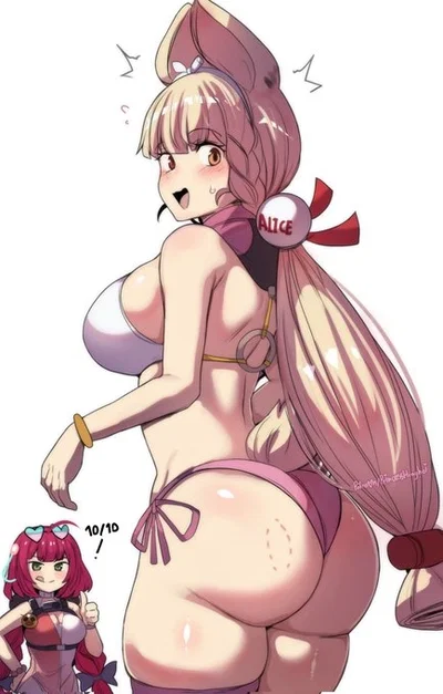 Yuzuha tries to convince you to bite Alice's ASS : Yuzuha & Alice