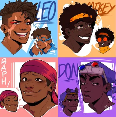 ROTTMNT HUMAN VER! 👾🧸🎨🛹⋆. 𐙚 ̊