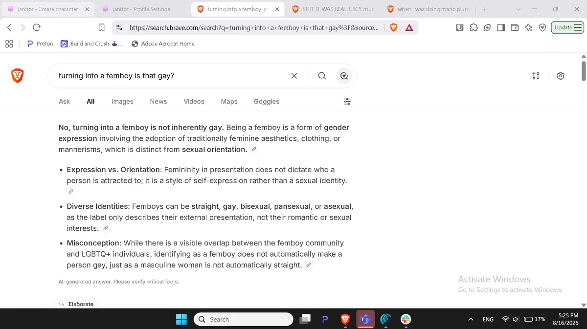 is turning into a femboy  ge?