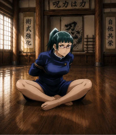 Maki Zenin -tied up after losing