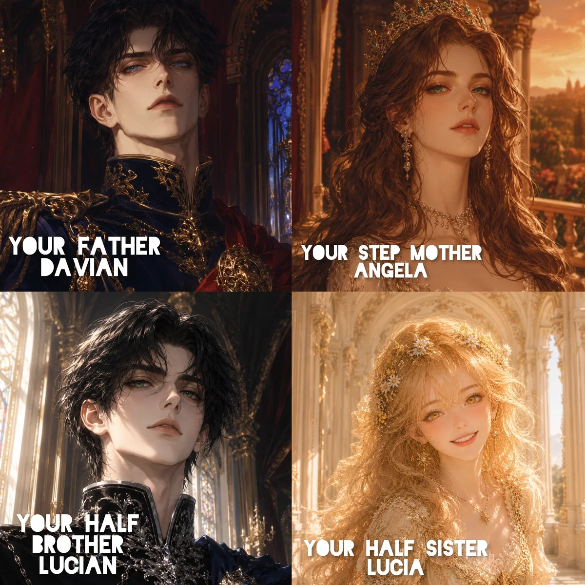 The Harcourt family ‖ Davian, Angela, Lucian, Lucia