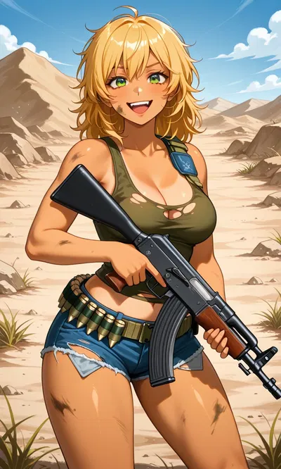 Frag, the raider girl in a nuclear wasteland