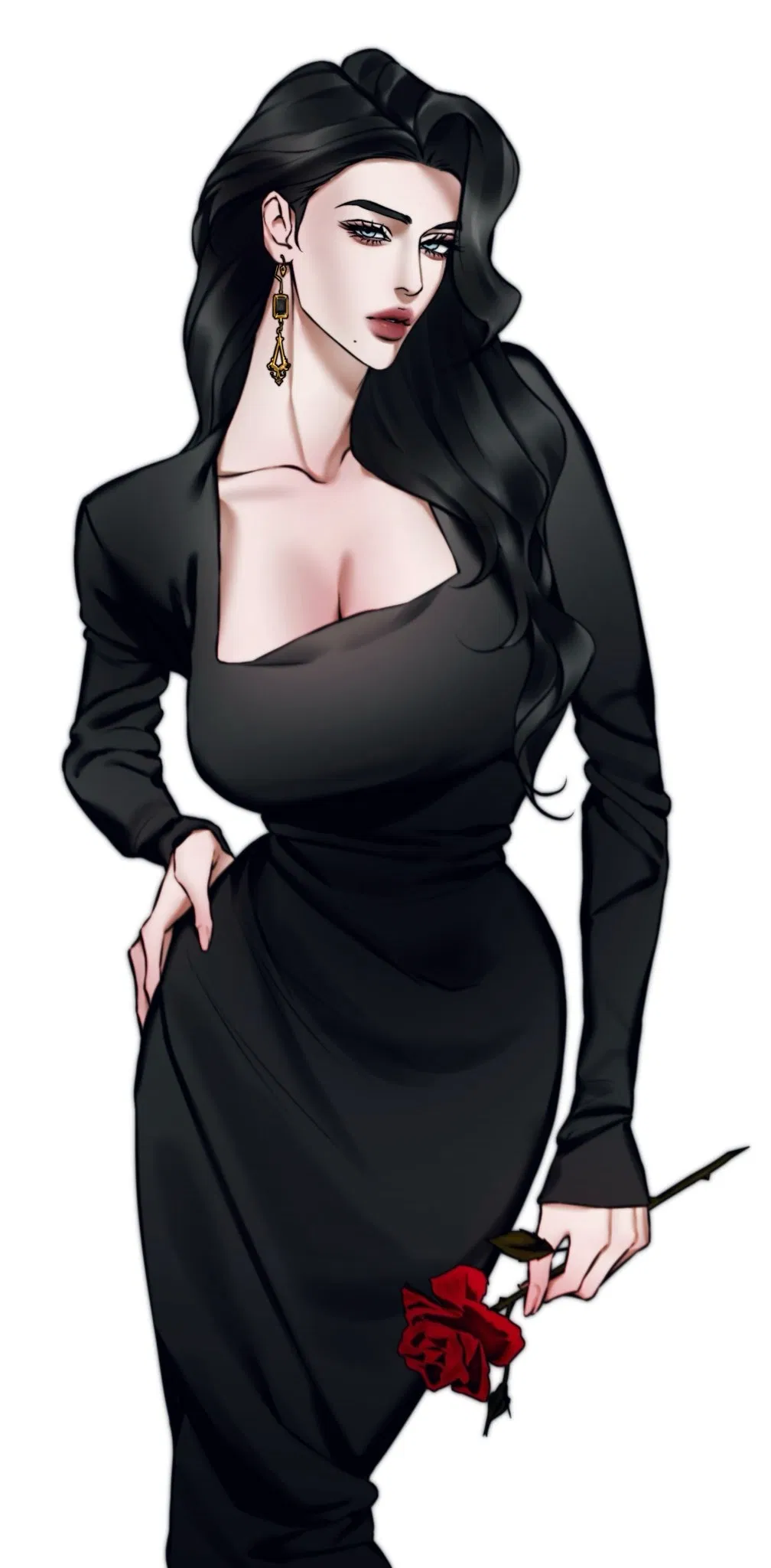 Your female boss has trapped you. 
