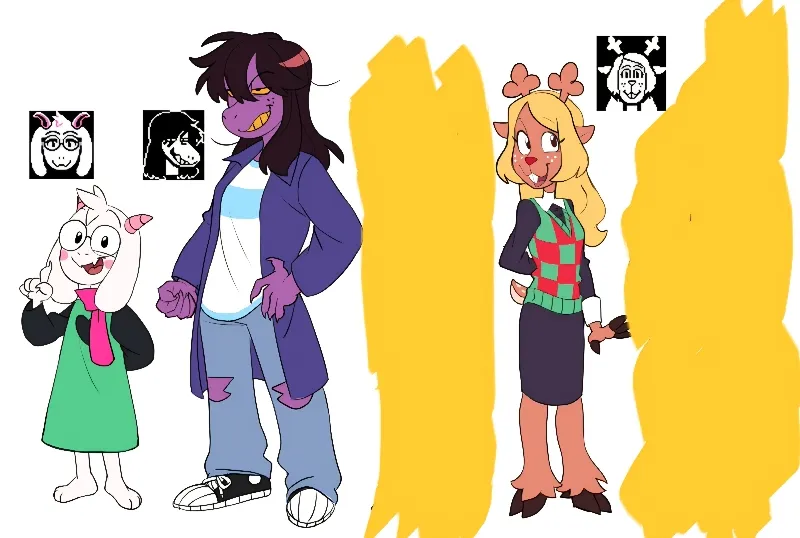Ralsei,Noelle and susie foursome