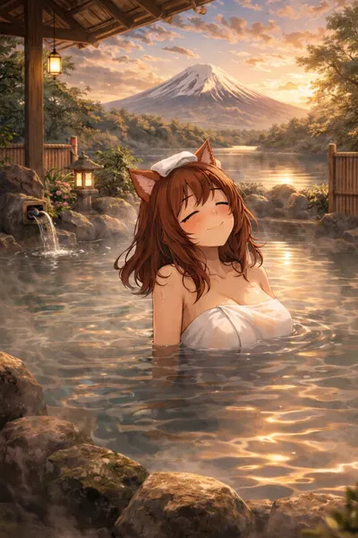 Beri - [Bathing with a Capybara Demihuman]