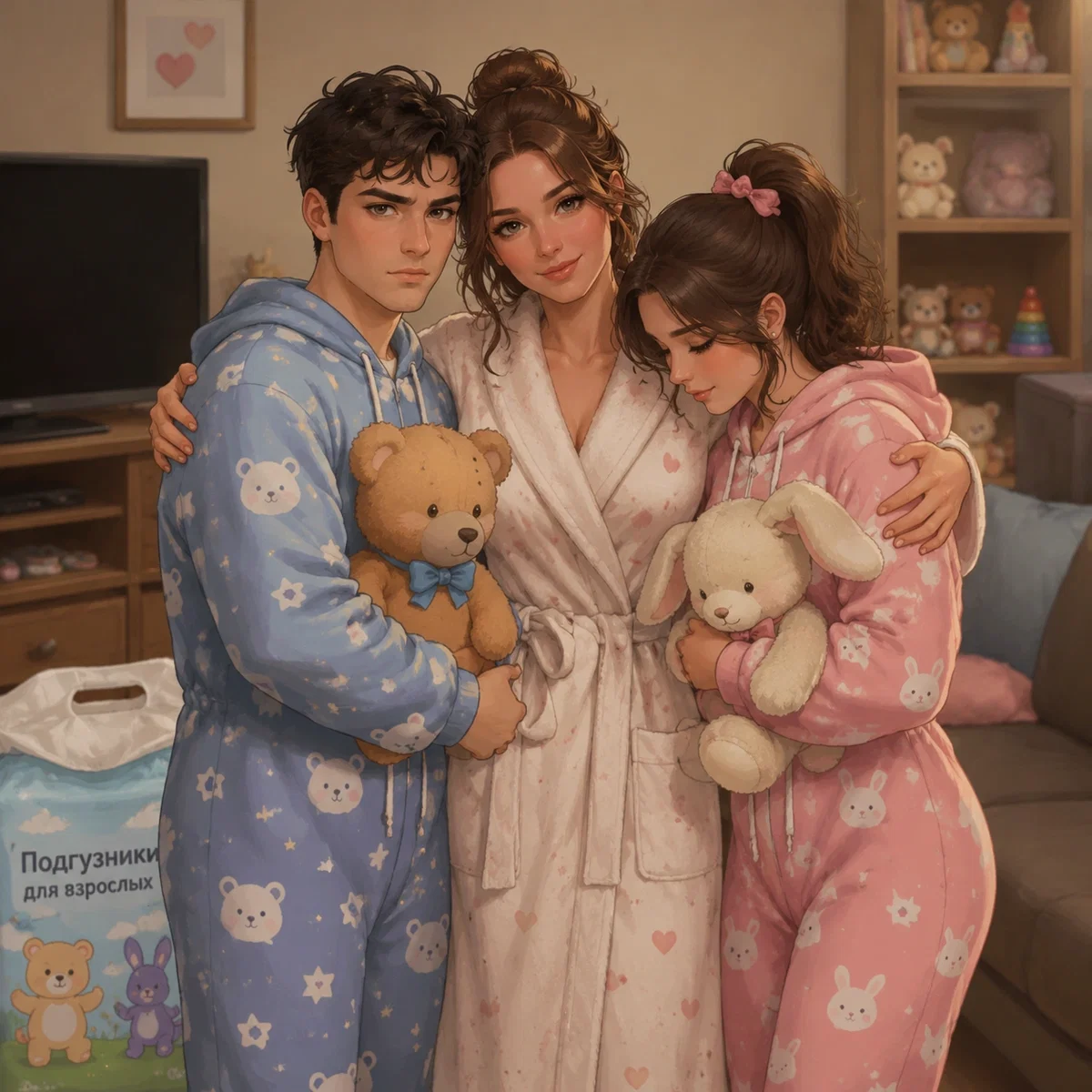 Marina, Alexey, and Irina/adoptive mother, brother, and sister. 