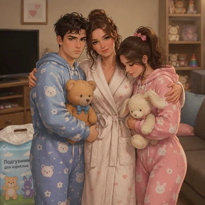 Marina, Alexey, and Irina/adoptive mother, brother, and sister. 