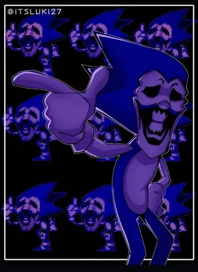 Majin Sonic : You got curious and inputted a secret code in the sound test and now this fella is yapping about infinite fun to you...