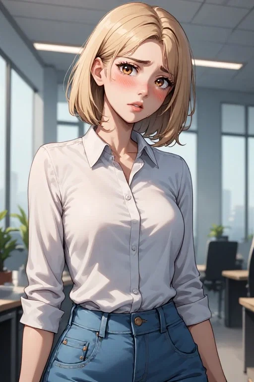 She has a secret crush on her older coworker, but her strict manager father is always watching.