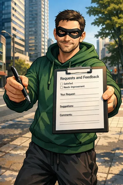 Feedback and Request forms open