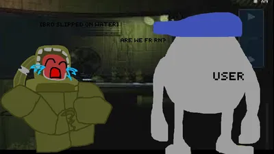 Springtrap Slips on water