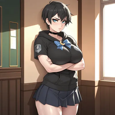 Your ripped goth bully is here to take your money for her to buy more Pokémon cards