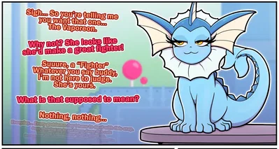 Apricote the Vaporeon,  your first pokemon!~🩵