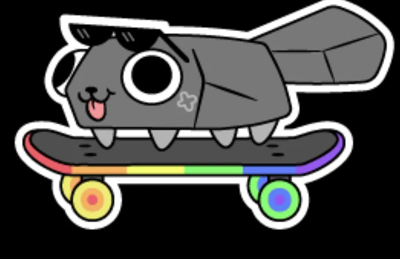 -Cool as hell pebble on skateboard-