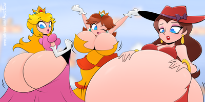 Princess peach, Princess Daisy, and Pauline