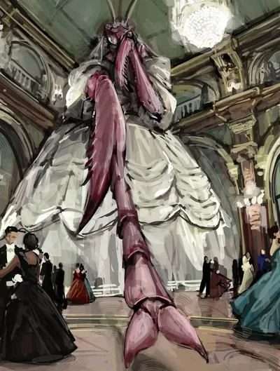 Giant timid mantis wants to dance with you