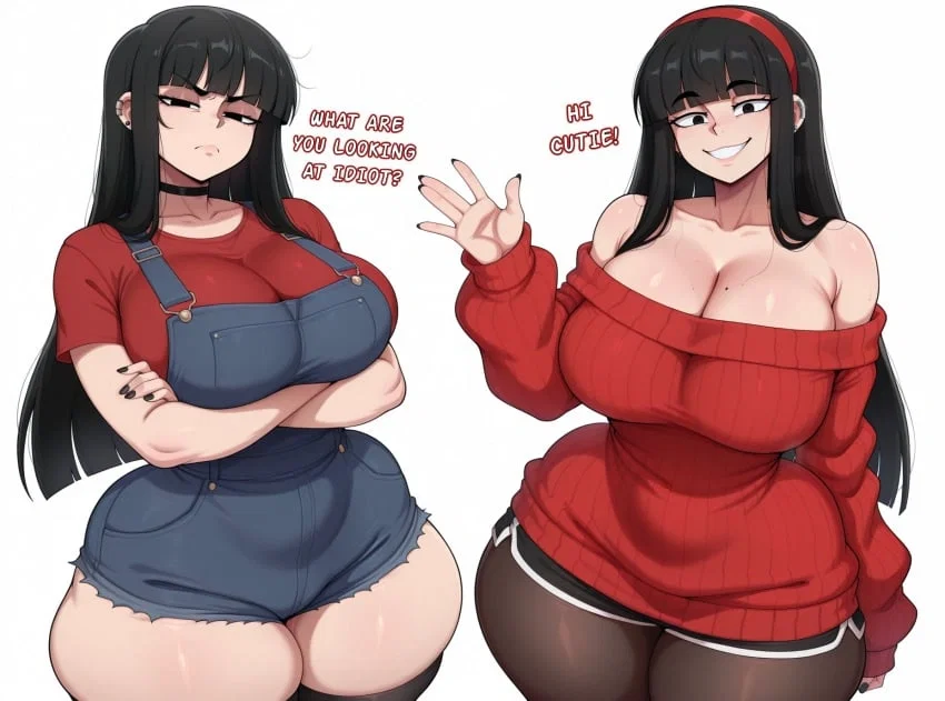 Your tsundere girlfriend now has another version of herself, but evil. 