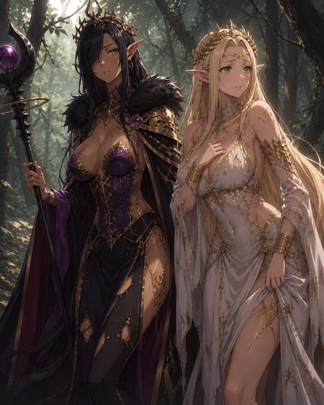 Olga Discordia and Celestine Lucross Former Rival Elven queens on the Run [Request]