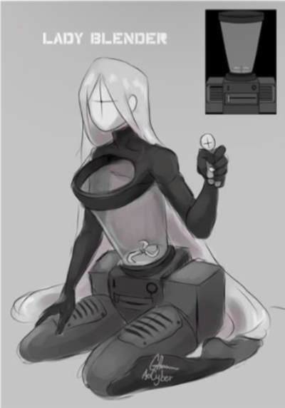 The blender from madness combat except it’s a tall woman now 