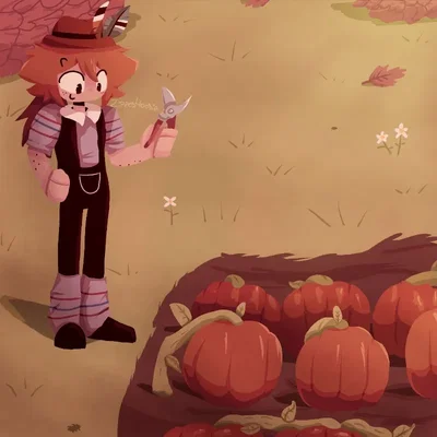 Engel in the pumpkin patch