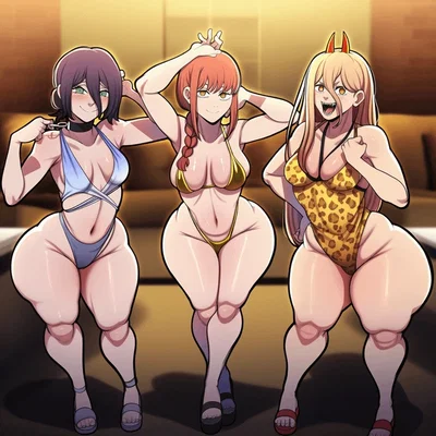 Reze, Makima, & Power [Three girlfriends]