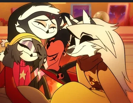 The 'Perfect' Family - Blitzo, Stolas, Octavia, and Loona.