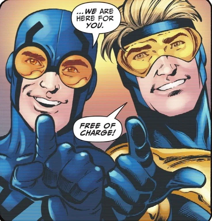 Blue beetle and booster gold - Blue and Gold